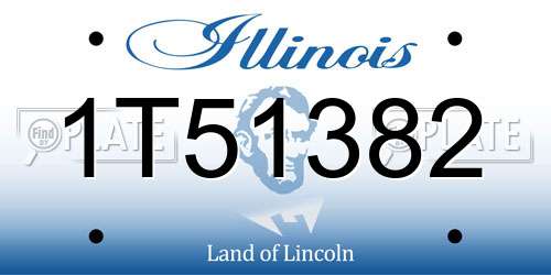 1T51382 Illinois License Plate