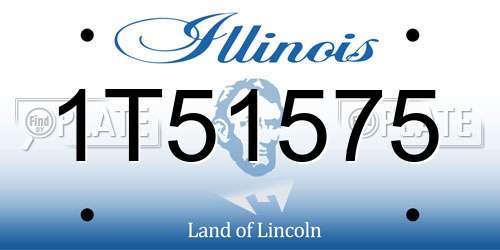 1T51575 Illinois License Plate