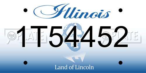 1T54452 Illinois License Plate