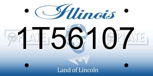 1T56107 Illinois License Plate