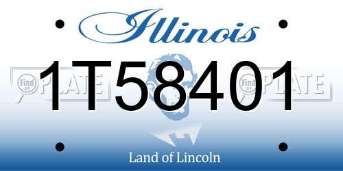 1T58401 Illinois License Plate