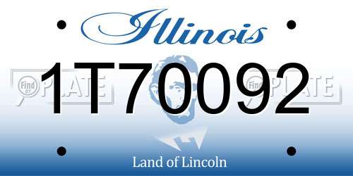 1T70092 Illinois License Plate