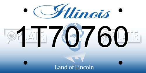 1T70760 Illinois License Plate