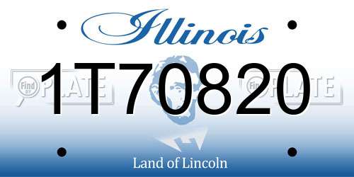 1T70820 Illinois License Plate