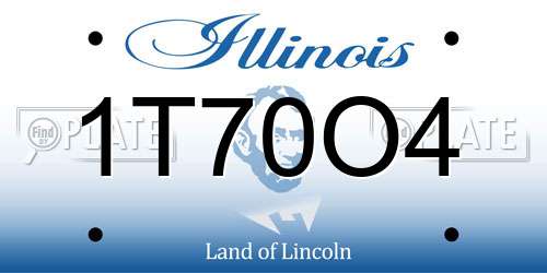 1T70O4 Illinois License Plate