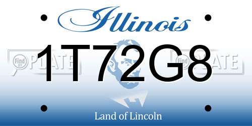 1T72G8 Illinois License Plate
