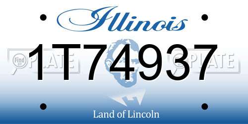 1T74937 Illinois License Plate