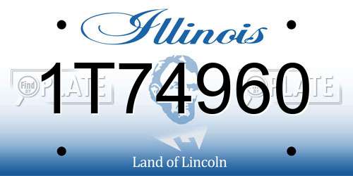 1T74960 Illinois License Plate