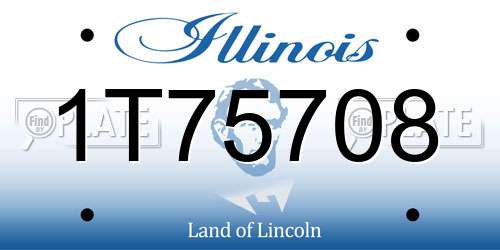 1T75708 Illinois License Plate