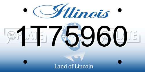 1T75960 Illinois License Plate