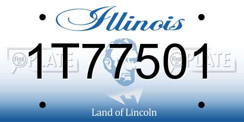 1T77501 Illinois License Plate