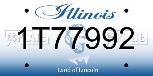 1T77992 Illinois License Plate