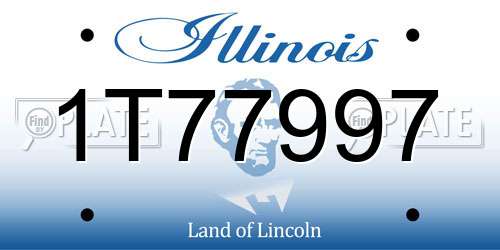 1T77997 Illinois License Plate