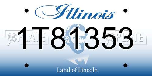 1T81353 Illinois License Plate