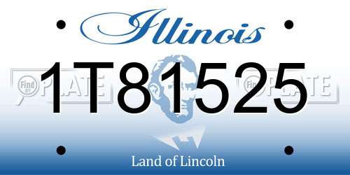 1T81525 Illinois License Plate