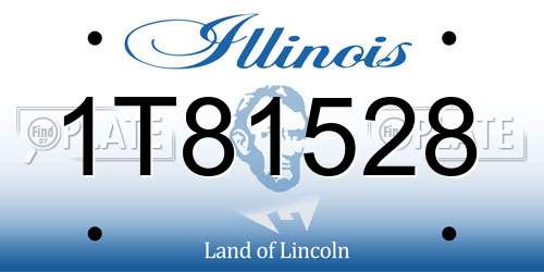1T81528 Illinois License Plate