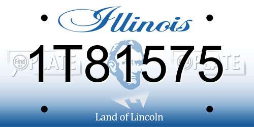 1T81575 Illinois License Plate