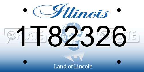 1T82326 Illinois License Plate