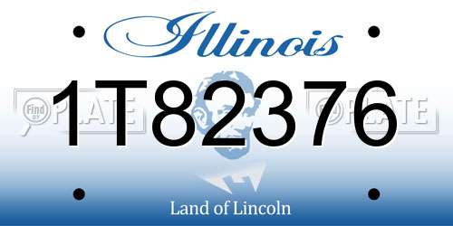 1T82376 Illinois License Plate