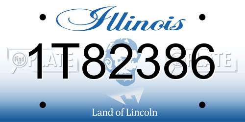 1T82386 Illinois License Plate