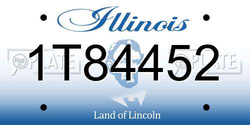 1T84452 Illinois License Plate