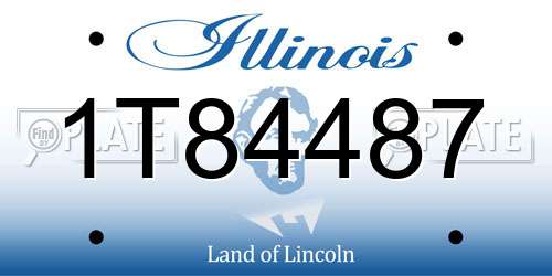1T84487 Illinois License Plate