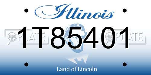 1T85401 Illinois License Plate