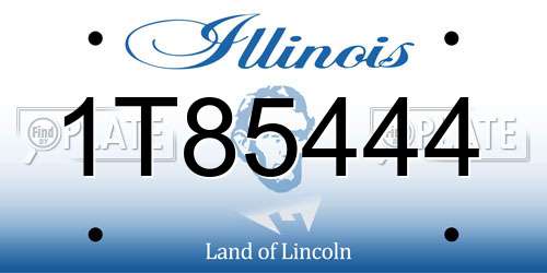 1T85444 Illinois License Plate