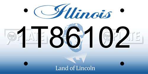 1T86102 Illinois License Plate