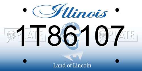 1T86107 Illinois License Plate