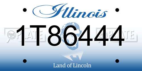 1T86444 Illinois License Plate