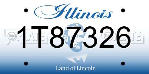 1T87326 Illinois License Plate