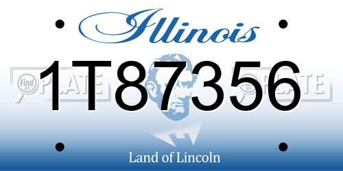 1T87356 Illinois License Plate