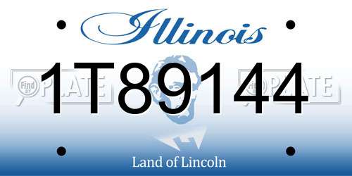 1T89144 Illinois License Plate