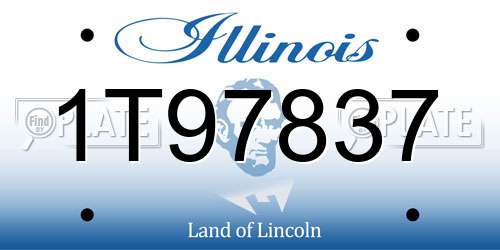 1T97837 Illinois License Plate