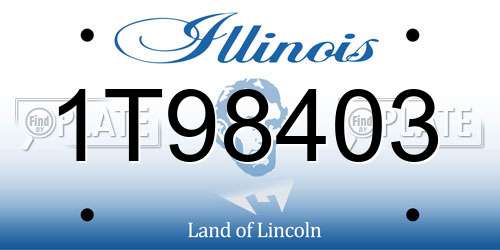 1T98403 Illinois License Plate