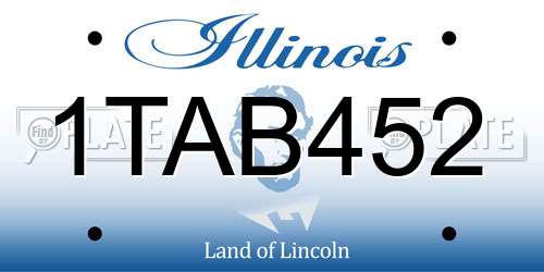 1TAB452 Illinois License Plate