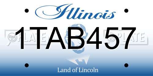 1TAB457 Illinois License Plate