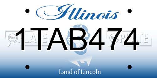 1TAB474 Illinois License Plate