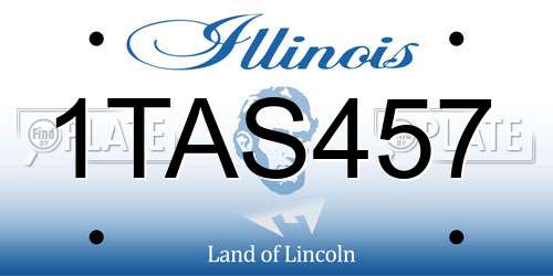 1TAS457 Illinois License Plate