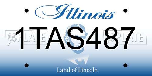 1TAS487 Illinois License Plate