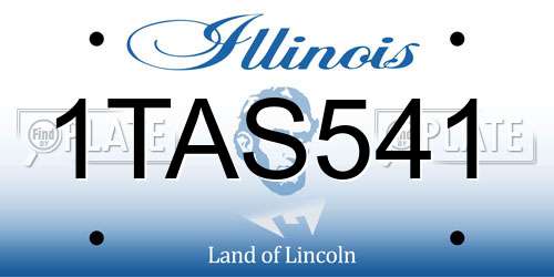 1TAS541 Illinois License Plate