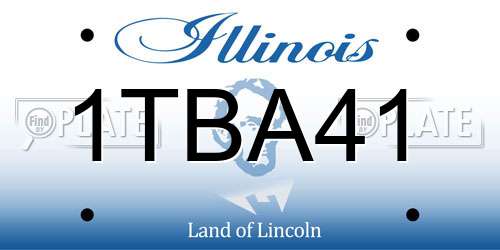 1TBA41 Illinois License Plate