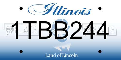 1TBB244 Illinois License Plate