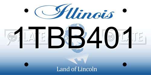 1TBB401 Illinois License Plate