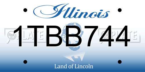 1TBB744 Illinois License Plate