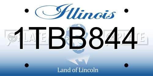 1TBB844 Illinois License Plate