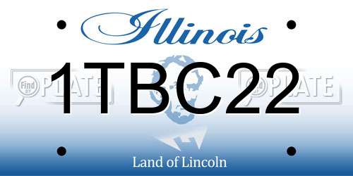1TBC22 Illinois License Plate
