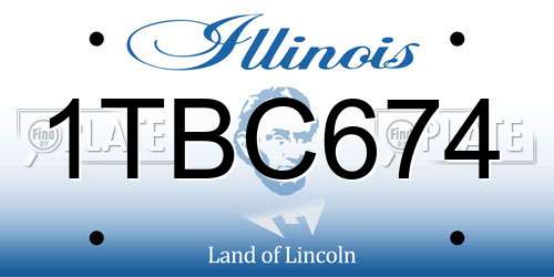 1TBC674 Illinois License Plate