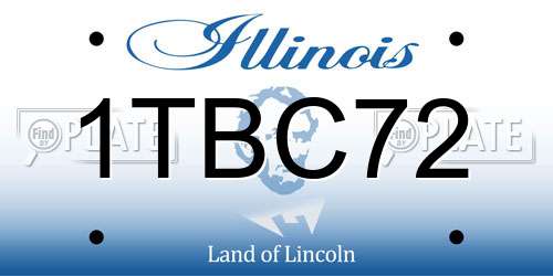 1TBC72 Illinois License Plate